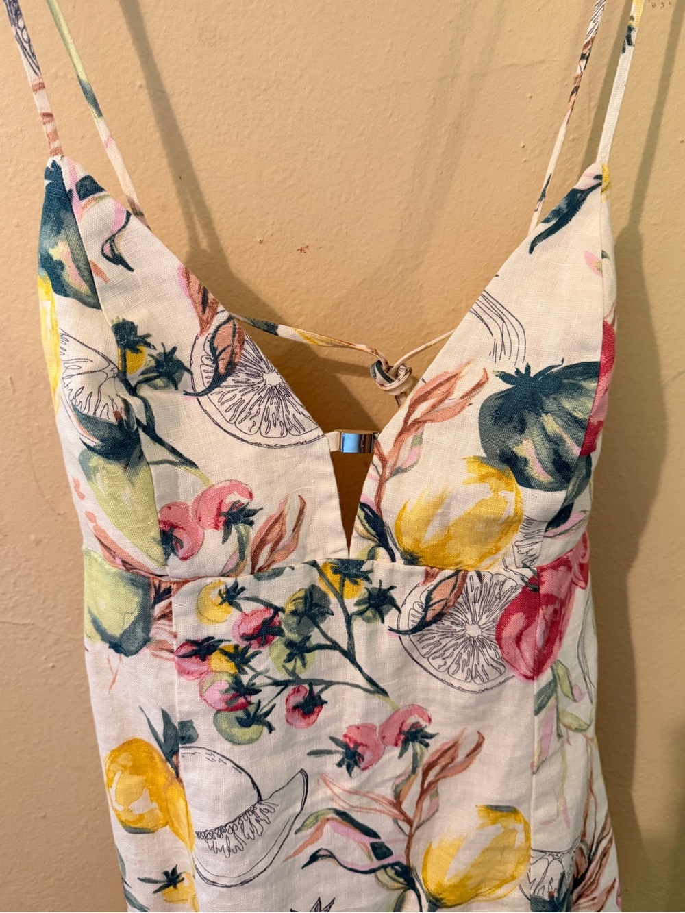 Abercrombie & Fitch Cream Floral Midi Slip Dress - Picture 6 of 6